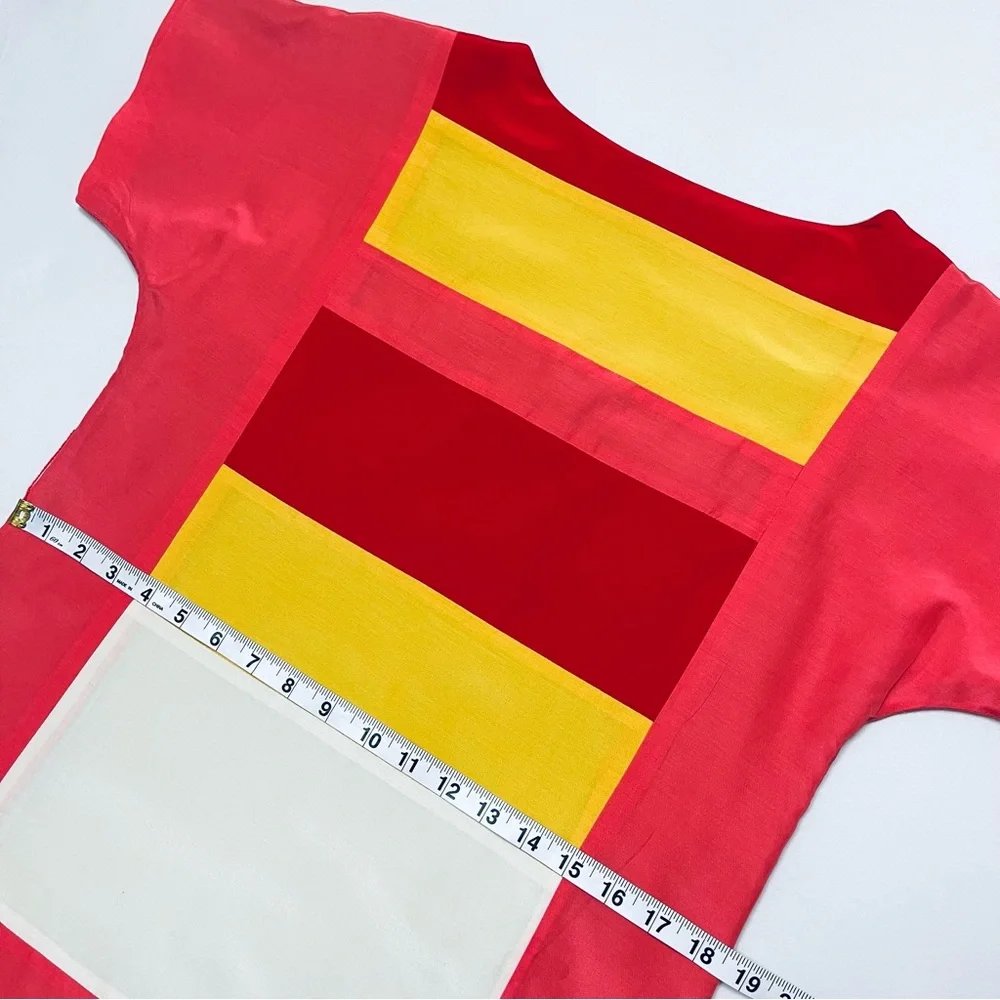 FRANCIS by Christian Francis Roth Silk Color-block Shift Dress - Picture 6 of 9